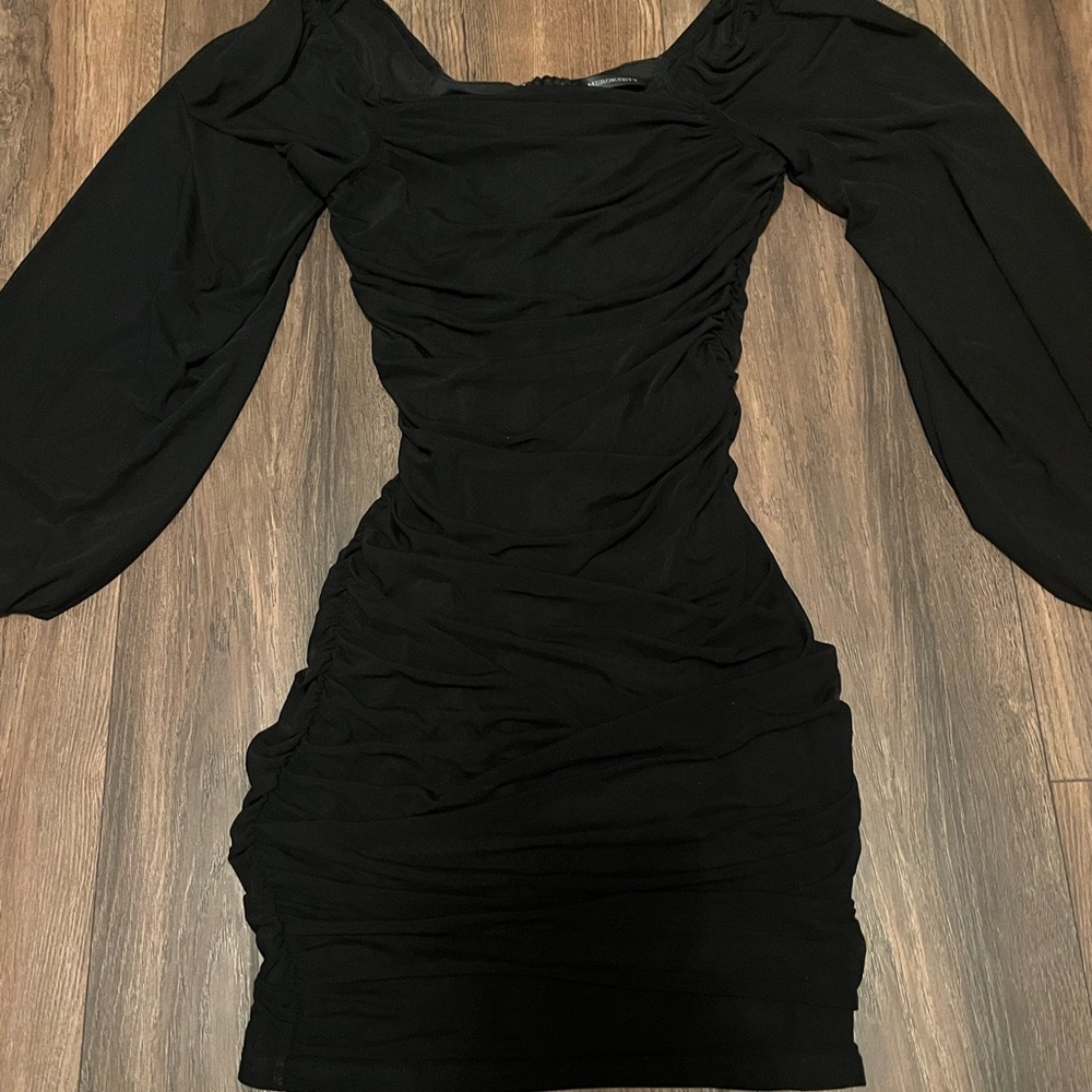 Black Ruched Dress